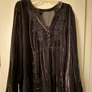 Torrid Black Velvet Tunic